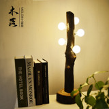 北欧木头树枝台灯个性创意复古美式led书房卧室床头咖啡厅装饰灯