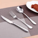 不锈钢西餐餐具陶瓷牛排盘子碟套装 西餐刀叉两件套 牛排刀叉勺子
