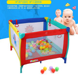 出口婴幼儿童宝宝BB非实木游戏床方形网床布床铁艺床可折叠易携带