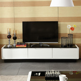 北欧黑白钢化玻璃电视柜 现代简约电视柜茶几组合套装