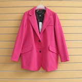 艾格ETAM E&joy专柜正品代购OL 随性茧型西装宽松枚红色长袖外套