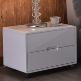 床头柜 白亮光烤漆色 宜家现代简约时尚 白色油漆床头柜