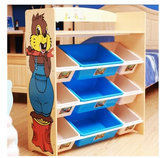 儿童玩具架收纳架书架宜家实木置物架幼儿园简易宝宝收纳柜整理架