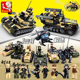 小鲁班益智拼装兼容乐高军事积木人仔坦克模型儿童男孩玩具6-12岁