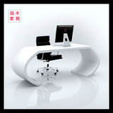 新款个性创意简约现代白色烤漆办公桌 书桌 彩色白领办公桌定做