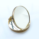 vintage古董日本制lucite贝母光质感塑料立体随身双面镜子化妆镜