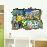 墙饰壁纸 Pokémon go 宠物口袋妖怪精灵宝可梦贴画 幼儿园墙贴纸