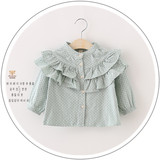 女童衬衫纯棉长袖打底衣1-2-3-4岁棉麻公主上衣韩版开衫薄款衬衣