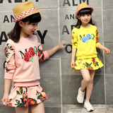 童装女童春装套装2016新款韩版套裙中大童儿童裙装两件套半身裙潮