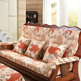 雪尼尔冬天加厚红木沙发垫带靠背实木现代中式坐垫木质木头椅子垫