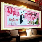 新款丝带绣一辈子牵住你的手樱花树1米5大幅客厅卧室情况结婚挂画