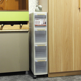 夹缝窄柜抽屉式收纳柜厨房缝隙置物架夹缝柜子塑料整理储物柜带轮