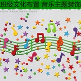 幼儿园装饰材料创意音符五线谱小学教室布置墙贴班级文化音乐主题