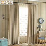 现代简约雪尼尔提花窗帘布料成品定制客卧卧室大气美式落地窗格子