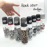 德国 rock star baby 防胀气硅胶奶瓶豹纹骷髅婴儿新生儿标准奶瓶