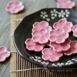 出口日本单陶瓷粉色日式筷子架和风樱花筷架筷托枕和式箸置