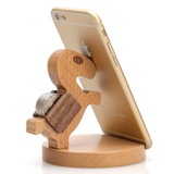 桌面创意原木质 小马懒人通用平板手机座支架iphone ipad办公室