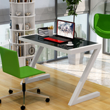 定制简约时尚Z型钢化玻璃电脑桌台式家用办公学习写字书法台特价