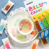 日本进口零食 甘乐KANRO 彩色铅笔造型糖 8味水果糖80g 儿童糖果