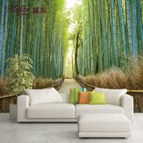 无缝大型壁画定制3d客厅沙发电视背景墙纸墙布现代壁布竹林风景画