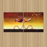 红酒杯 纯手绘油画 创意家居现代抽象装饰画 酒店餐厅挂画