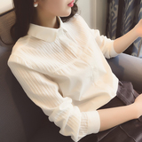 太阳屋AF4-2春装新款2016韩版女装韩范长袖打底衫白衬衫衬衣上衣