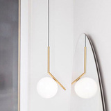 现代北欧吧台单头小吊灯 美式复古卧室走廊玄关创意个性圆球灯具