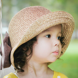 韩国儿童帽子夏天遮阳帽女童沙滩帽夏季儿童草帽宝宝防晒凉帽亲子