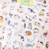 韩版创意猫咪贴纸PVC可爱透明装饰手帐贴画日记相册手账贴纸6张入