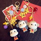 创意韩国卡通小猴子汽车钥匙扣猴年吉祥物挂件可爱包包挂饰礼物女