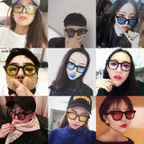 韩国ulzzang权志龙GD TOP同款方框墨镜果冻彩色复古太阳眼镜男女