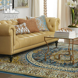 伊兹尼克土耳其原装进口波斯地毯蓝色伊朗欧式美式新古典北欧客厅