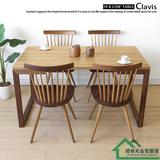 北欧宜家现代简约实木欧式风格全橡木长条实木餐椅组合小吃店餐桌