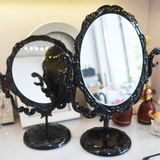 公主风 黑色安娜苏 复古 单面台式化妆镜 梳妆台镜 美容化妆镜子