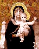 数字油画diy包邮 客厅耶稣基督教新款淡彩手绘画 圣母玛利亚40*50