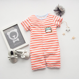 婴儿连体衣服夏季女宝宝夏装男新生儿0-1岁3个月潮款短袖3睡衣4