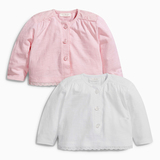 【现货】英国next童装代购 16夏女宝宝刺绣粉色白色 纯棉外套 2件