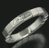二手真品CARTIER卡地亚LANIERES系列18K白金方格形戒指环日本直邮