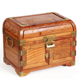红木首饰盒 大号饰品盒子 中式复古实木质带锁收纳盒 婚庆化妆箱