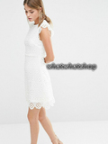 whatwhatshop英国代购ASOS  New Look甜美白色蕾丝连衣裙