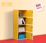 儿童柜收纳柜储物柜书柜书橱小柜子自由组合柜简易带门带锁玩具柜