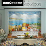 地中海风格瓷砖电视背景墙现代简约3D客厅立体雕刻油画壁画