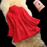 2015冬季 整皮 獭兔毛皮草外套中长款 女 大衣 兔绒 九分袖
