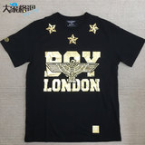 韩国代购 BOY LONDON 16SS新款三星烫金 黑色印胶BOY字母短袖 T恤