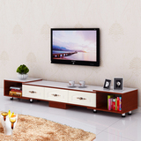 欧式简约现代可伸缩钢化玻璃电视柜茶几组合简易客厅电视机柜家具