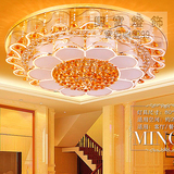 1米金色圆形水晶灯吸顶灯客厅灯饰卧室灯房间餐厅大气大厅现代灯