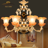 欧式水晶吊灯客厅餐厅灯具复式楼锌合金奢华大气别墅金色蜡烛灯