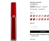 Giorgio Armani阿玛尼四月末到美国代购丝绒哑光唇釉405红管限量