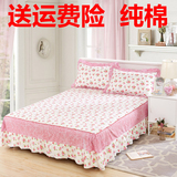 全棉床裙床罩单件韩版床盖床套纯棉席梦思床单1.5m1.8米2.0保护套
