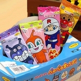 单根日本进口不二家面包超人水果棒棒糖果宝宝护齿整盒25